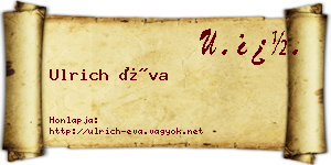 Ulrich Éva névjegykártya